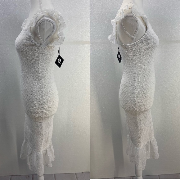 NWT Midi Dresses for Women - Backless Dress Square Neck Stretchy Ruched Fabric S - Picture 11 of 17